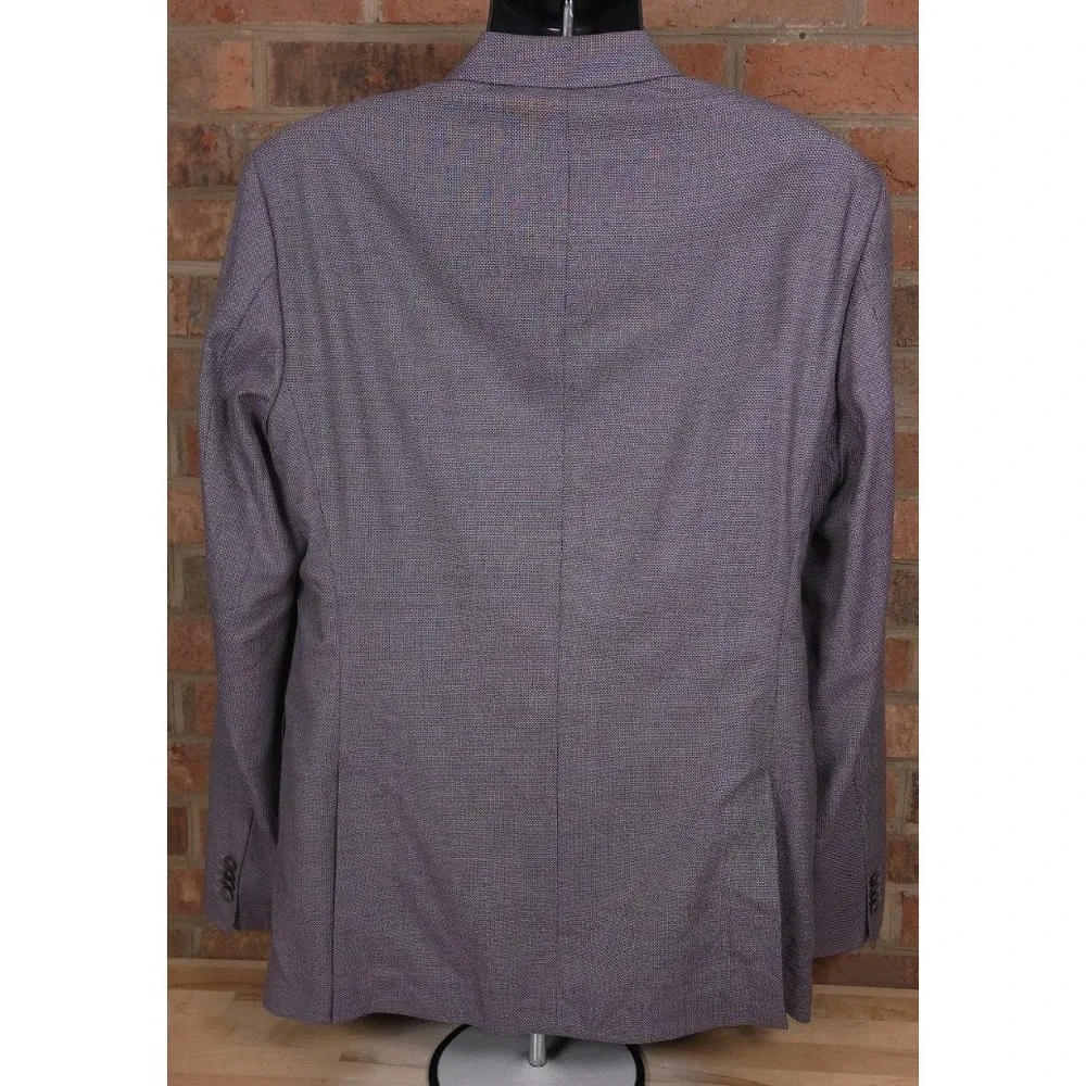 Hugo Boss Jarret1 Blazer Jacket Size 42L Purple Lavender Birdseye Tesse Wool